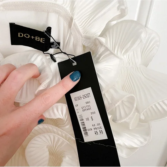 DO+BE white mini dress with ruffles with tags - Picture 3 of 3